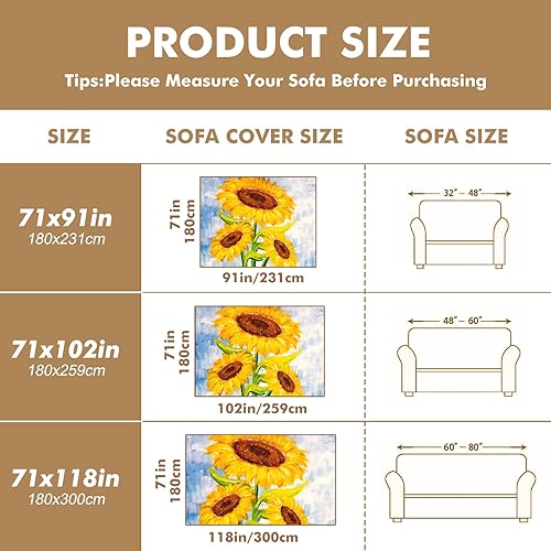 Vista 37 de Funda de sofá con estampado de limón, fundas de sofá resistentes a las manchas, protector universal de muebles