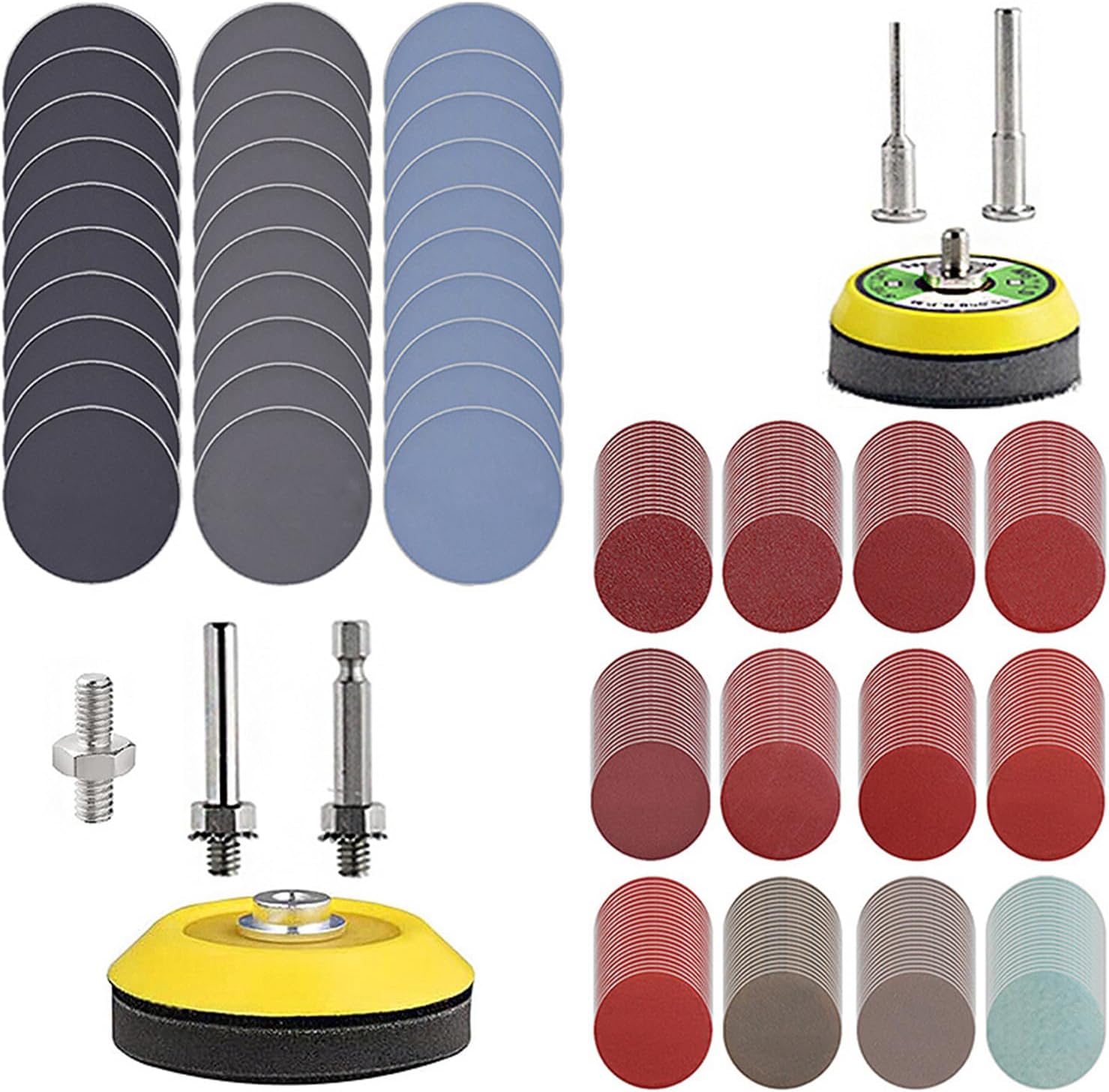 279pcs Sanding Disc Sandpaper Pads for Angle Grinders Wood Metal Polishing Refinishing Woodworking Auto Repair