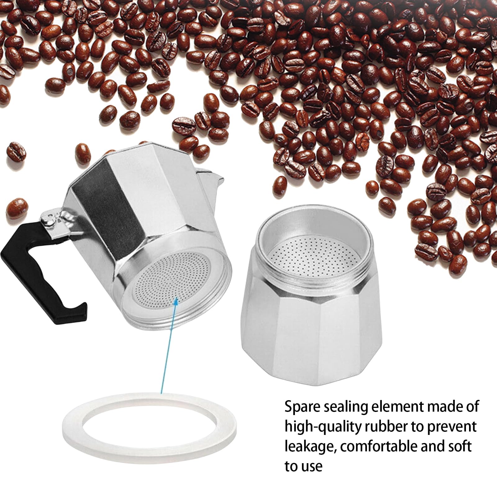 Joint Cafetière Bialetti Inox 6 Tasses 6 Joints + 1 Filtre Pour