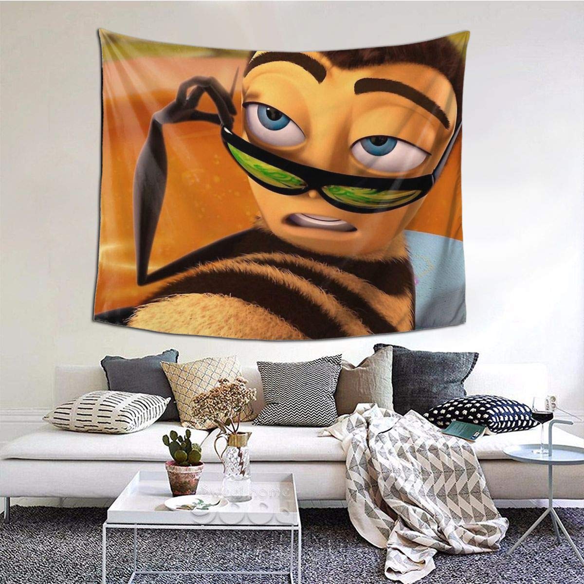 JIANKUN Barry Benson is Hot Af - Bee Movie Meme Living Room Home Art Decor Tapestry Bedroom Dorm Wall Hanging 60 X 51 Inch