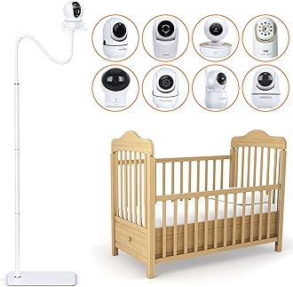 KIMILAR Baby Monitor Mount, Baby Monitor Floor Stand Compatible with Infant Optics DXR-8 Pro,Nanit Pro,HelloBaby,Єufy,Vtech,ANMEATE Baby monitor Camera, Adjustable Height Baby Monitor Holder