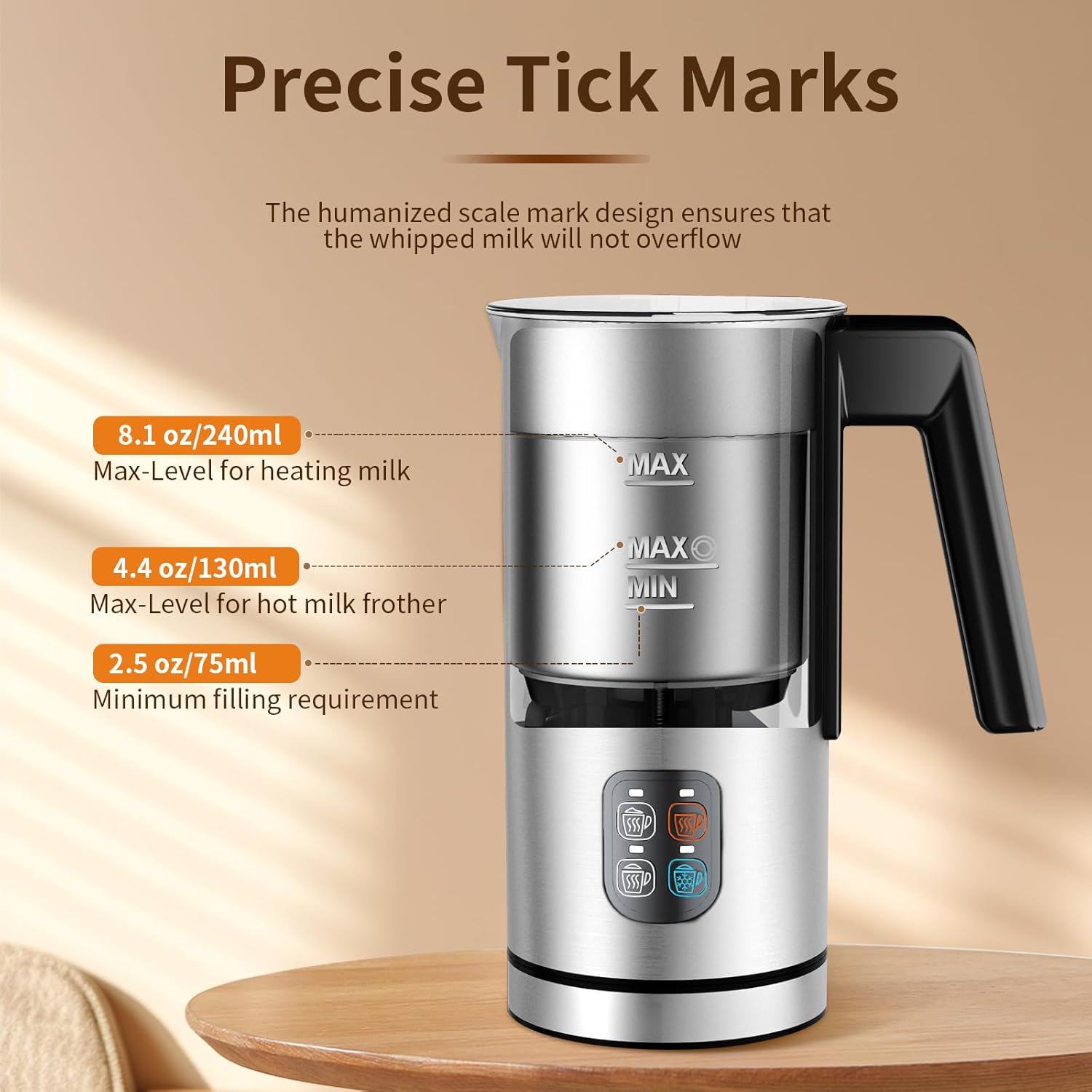 Precise Tick Marks for Milk Levels