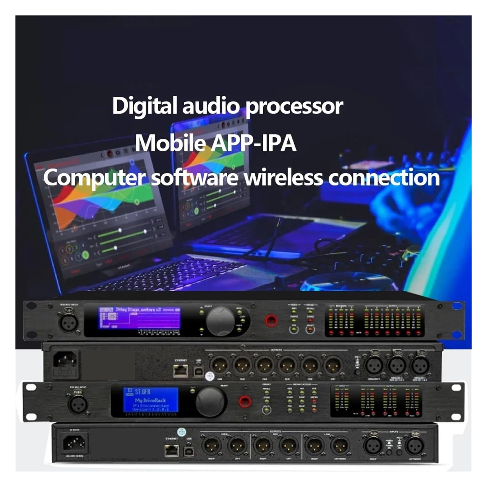 Processore a matrice crossover professionale con soppressore di feedback digitale di altoparlanti for prestazioni sul palco