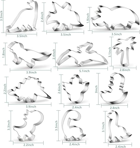 Miniatura 10 de Ocean Creatures - Juego de 12 cortadores de galletas de metal bajo el mar, moldes para hornear delfín, pez payaso, pulpo, caballito de mar,