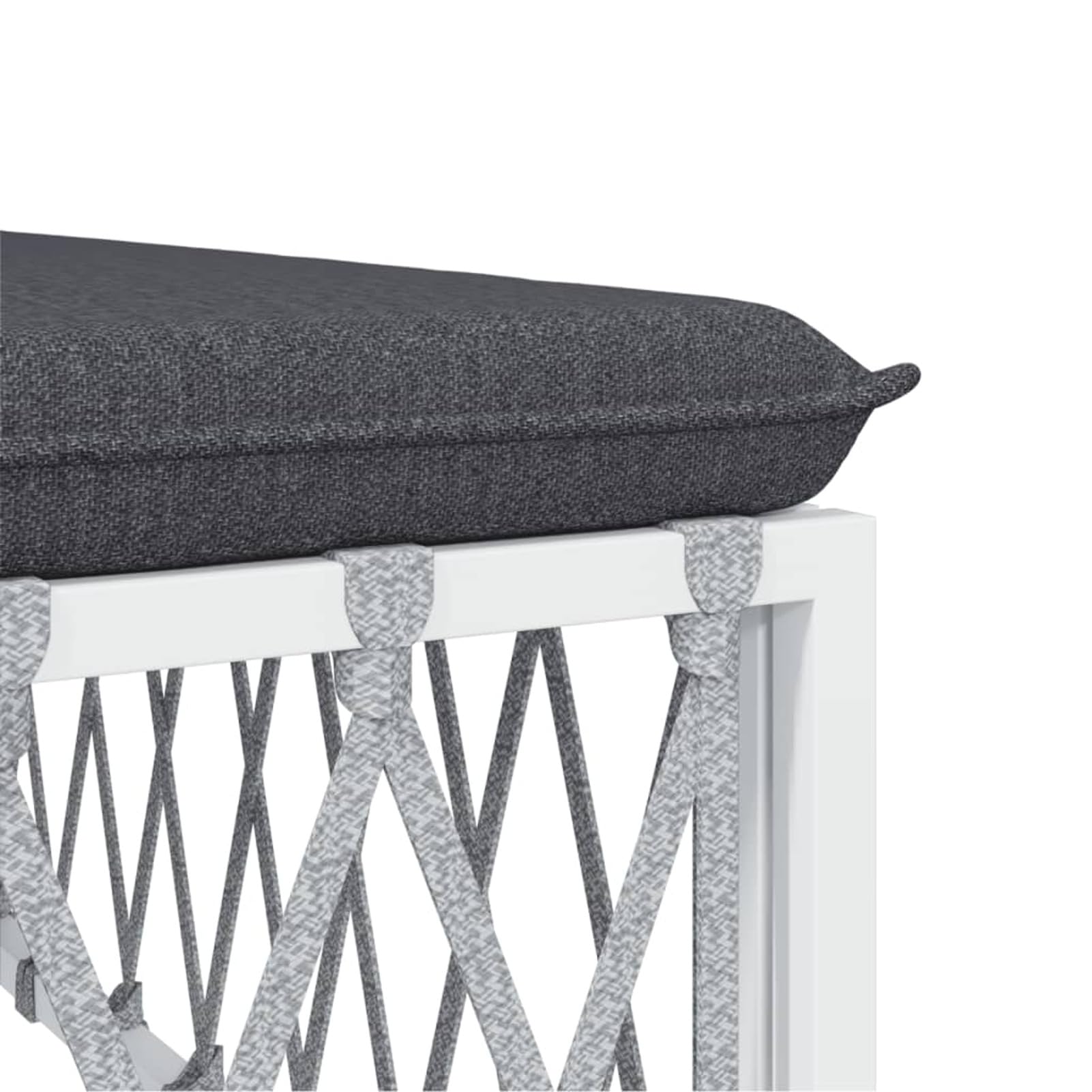 Homgoday 3-TLG. Gartenlounge Set Gartensofa Gartenmöbel Set Sitzgruppe Loungemöbel Sitzgarnitur Gartenlounge mit Kissen Balkonmöbel Gartengarnitur Weiß Stahl