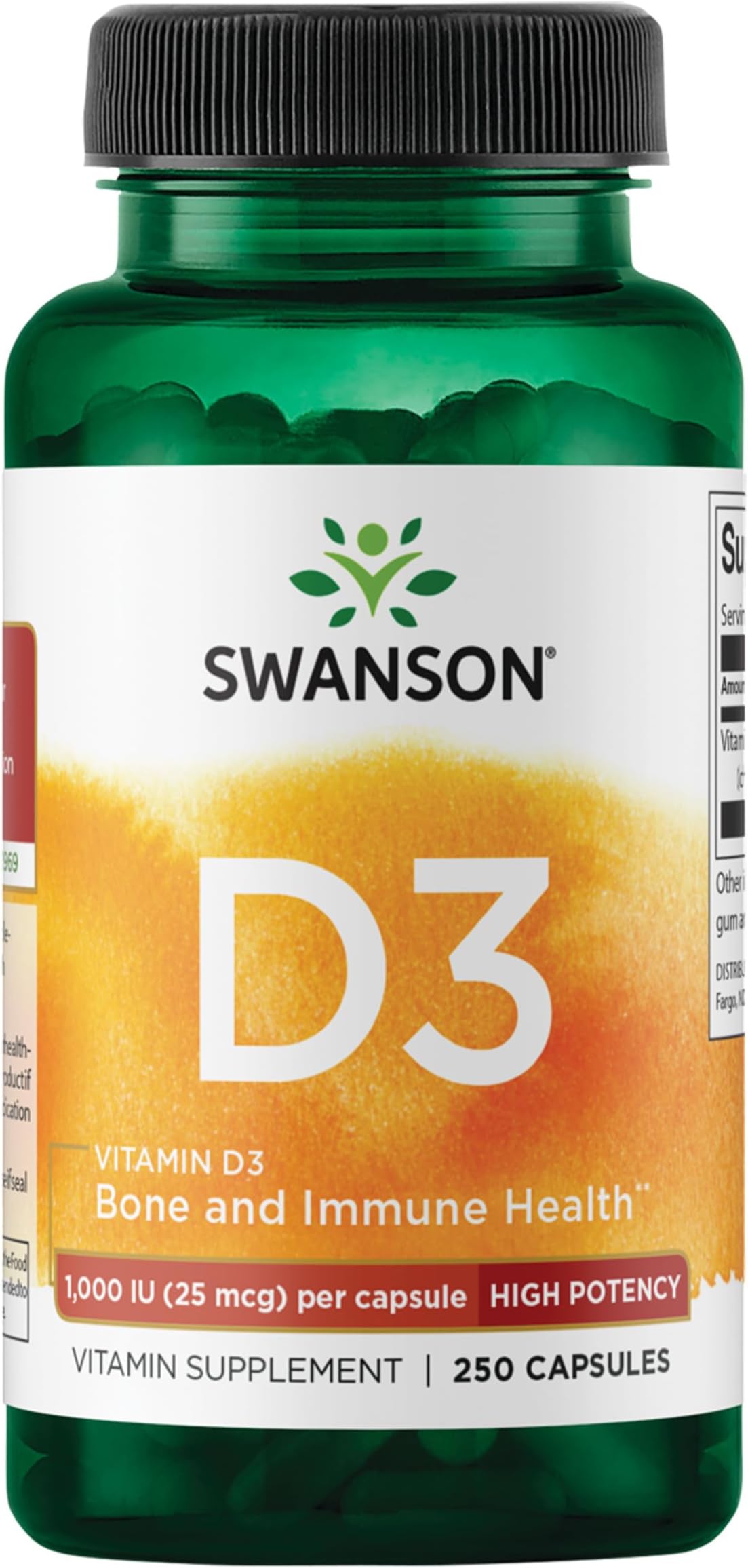 Vitamin D3 - High Potency, 1,000 IU (25 mcg) 250 Caps
