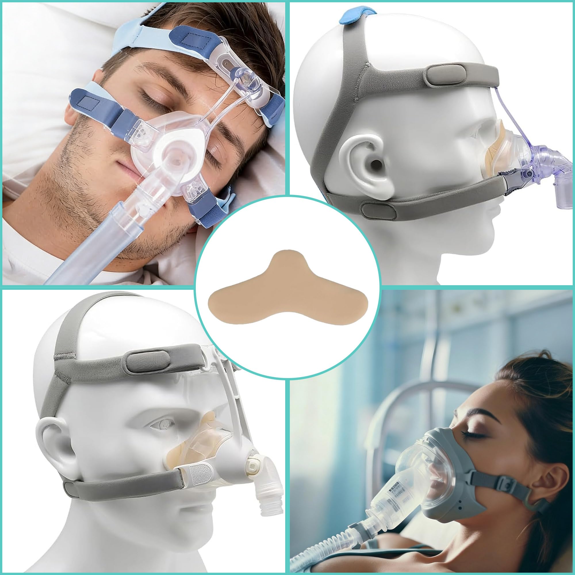 4 sztuki CPAP noski piankowe z żelowym silikonem, nakładki na nos do masek, ochrona mostku nosa, zmniejszają nacisk i podrażnienia skóry, zapobiegają wyciekom maski, uniwersalne dopasowanie