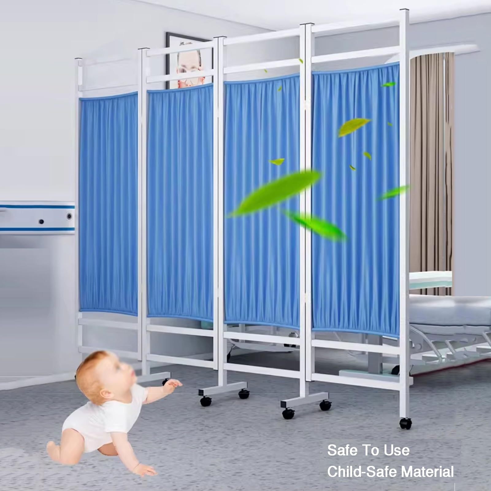 Écran De Confidentialité Médical Pliable 6 Pieds Haut, Séparateur Pièce for Cliniques, Services, Salles D'examen Et Hôpitaux, Adapté Aux, Bureaux Salons Beauté(Color-5)