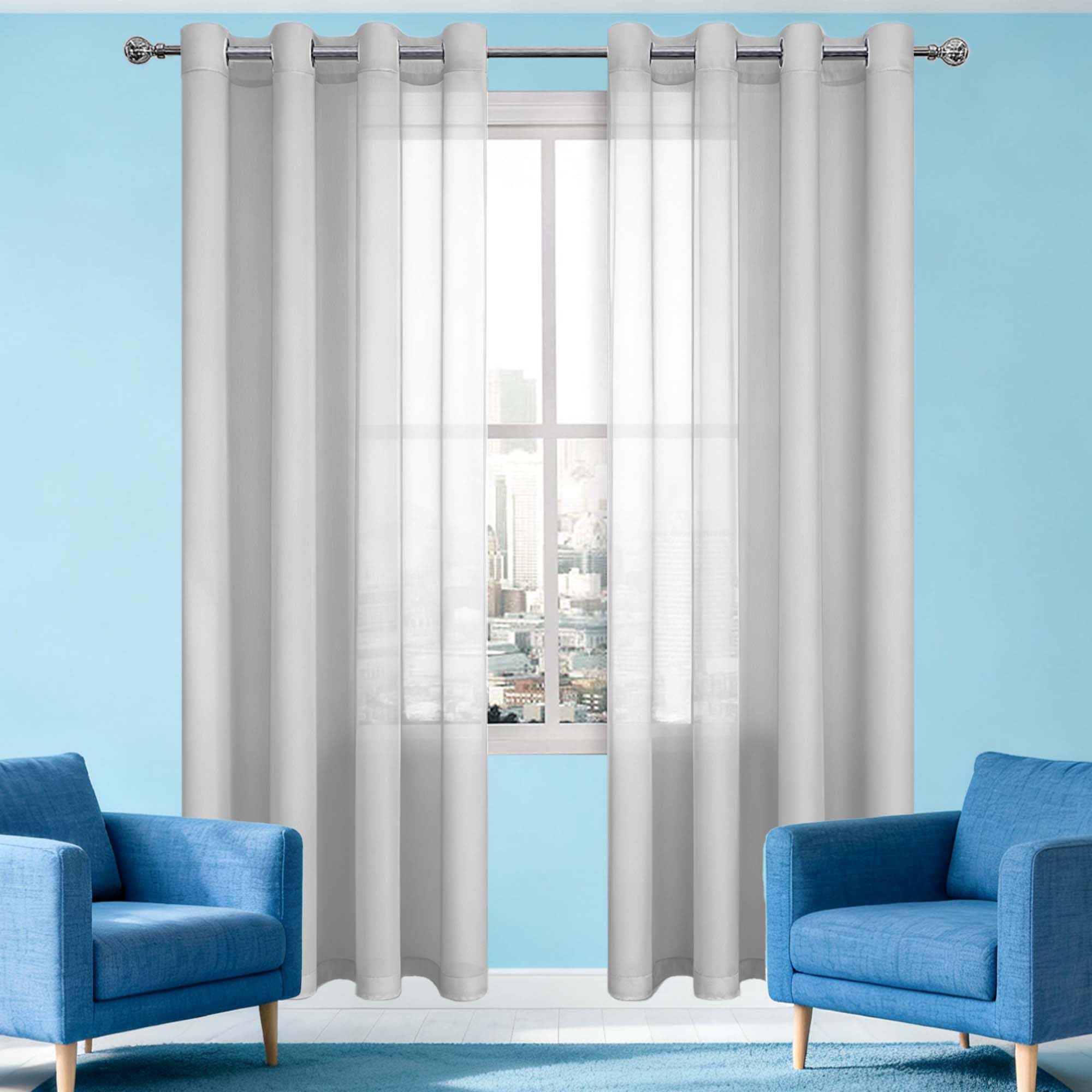 Voilage transparent gris clair pour chambre de fille et enfant