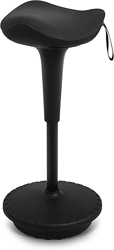 IWMH Taburete de escritorio de pie, taburete de oficina de pie, taburete ergonómico que se tambalea, altura de ajuste y gira 360 asiento de trabajo