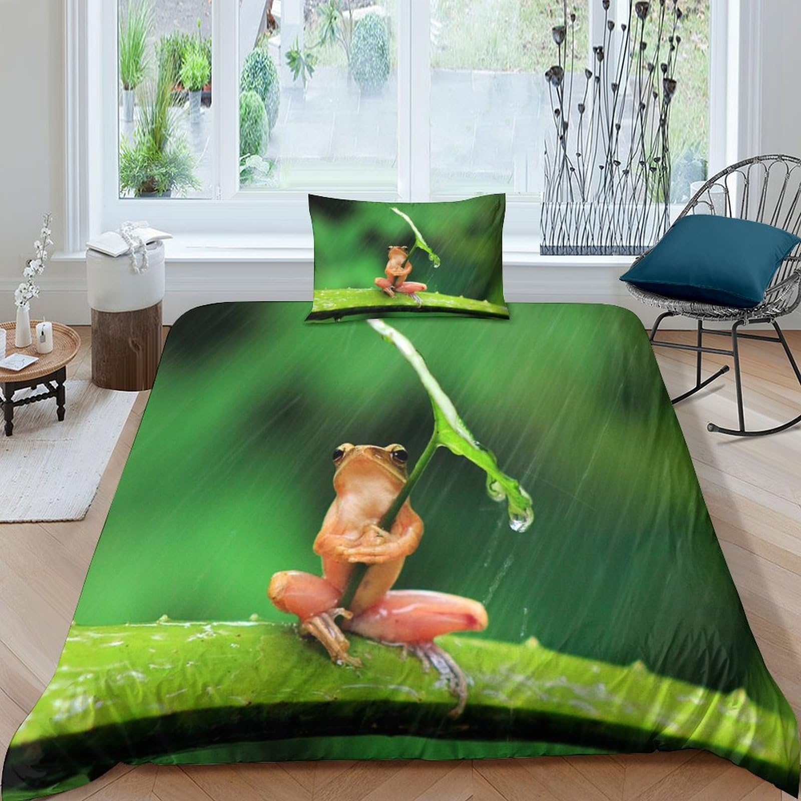 Housse de couette sous la pluie 3D en microfibre pour chambre adulte et enfant