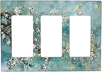 Vista 166 de Placa de pared de tortugas marinas, hierba oceánica, medusas, peces y algas marinas, placa de pared de doble palanca, cubierta de interruptor de luz