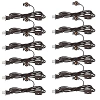 Vista 8 de Macarrie 6 piezas de repuesto de cable de lámpara de sal individual para bombilla E12 de aldea de Navidad, enchufe de interruptor de clip de metal