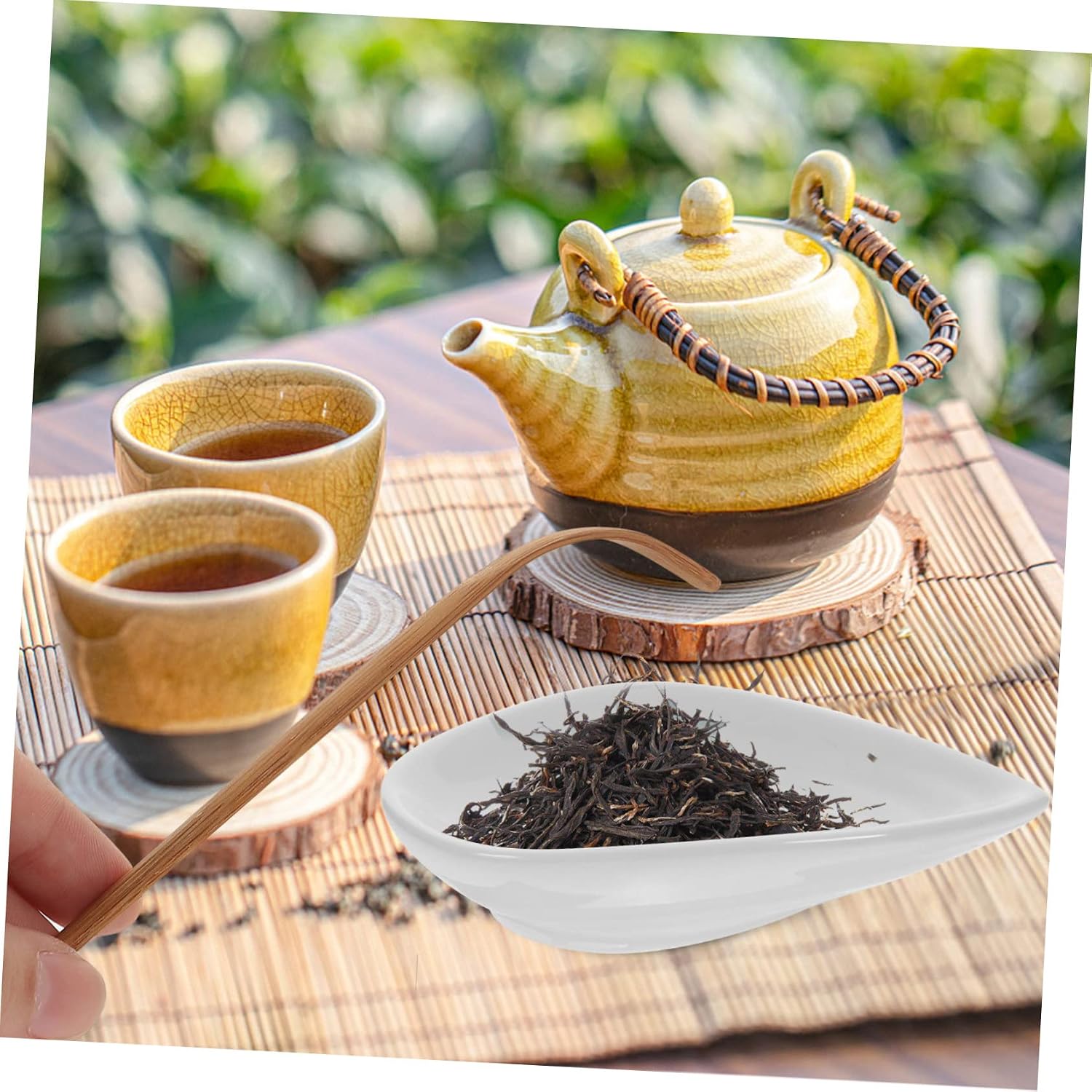 Ceramic Tea Spoon Loose Leaf Tea Scoop Needle Bean Scoops Practical Spoon for Cup