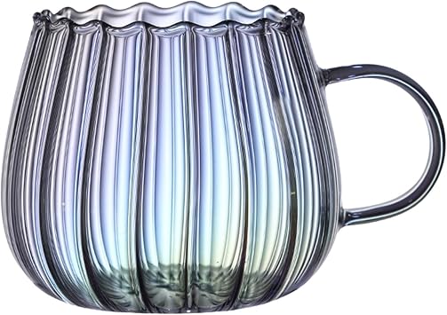 Glass Pumpkin Cups Transparent Mug Pumpkin Shape Mugs Coffee Clear Drinking Cup with Handle Glass Water Cup Tea Milk Mug 400ml