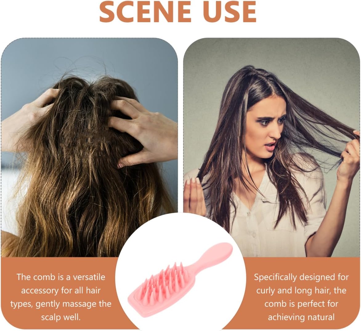 Scalp Massager Shampoo Brush with Handle Dandruff Comb Hair Scrubber for Washing Hair Scalp Scrubber for Deep Cleaning Massage 8.11 X 2.24 X 0.82 in Plastic