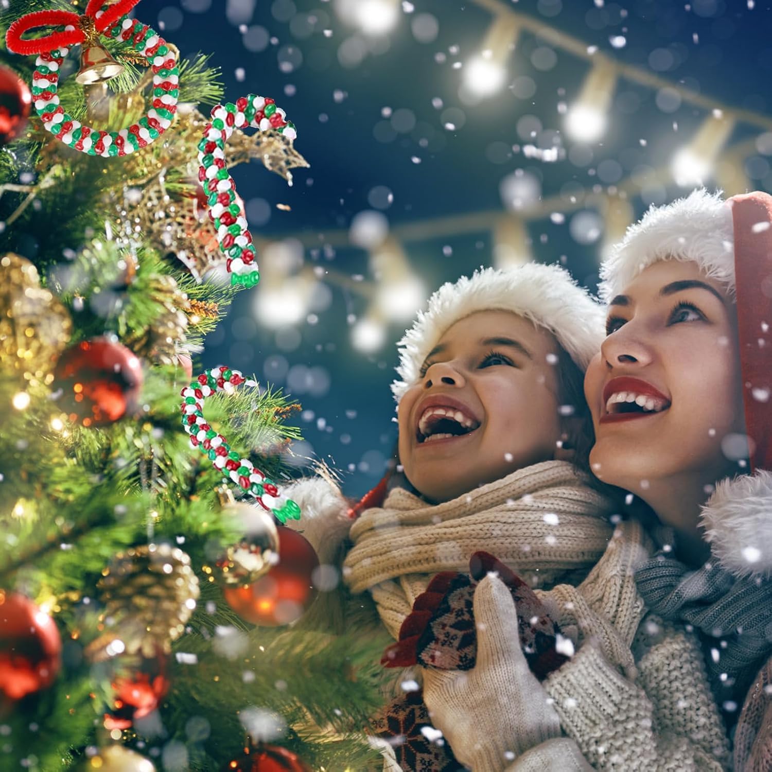 1860pcs Christmas Tri Beads, Tri Beaded Ornament Kit Christmas DIY Bead Christmas Tree Hanging Decoration,Xmas Beads Ornaments Candy Cane Ornament - Image 7