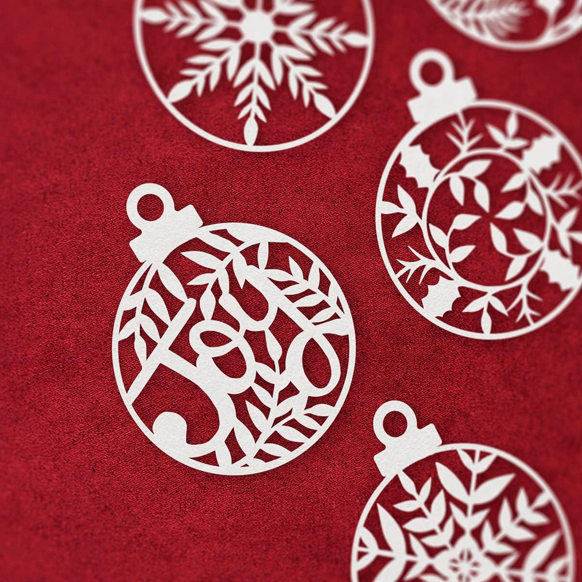 Katy Sue Adventures in Paper Cutting Christmas Selection - Makes 12 Tags, 12 Ball Ornaments & 6 Christmas Cards (Comes with Envelopes)