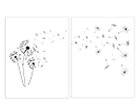 Dandelion Fluff ‘Make a Wish’ Wall Art Digital Prints - Set of 2-11x14 UNFRAMED Minimalist & Modern Black, White and Gray Decor