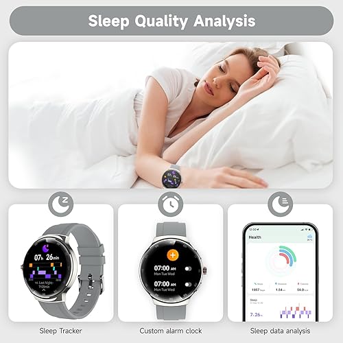 Miniatura 6 de Reloj inteligente para hombres y mujeres, reloj inteligente AMOLED de 1.43 pulgadas, reloj inteligente de marcarespuesta de llamadas, rastreador de