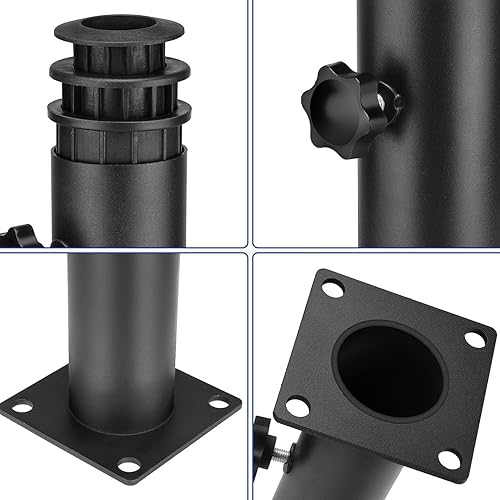 Miniatura 5 de JUMXSRLE Soporte para sombrilla de montaje en cubierta, diámetro ajustable, base de acero resistente para sombrilla al aire libre, soporte de