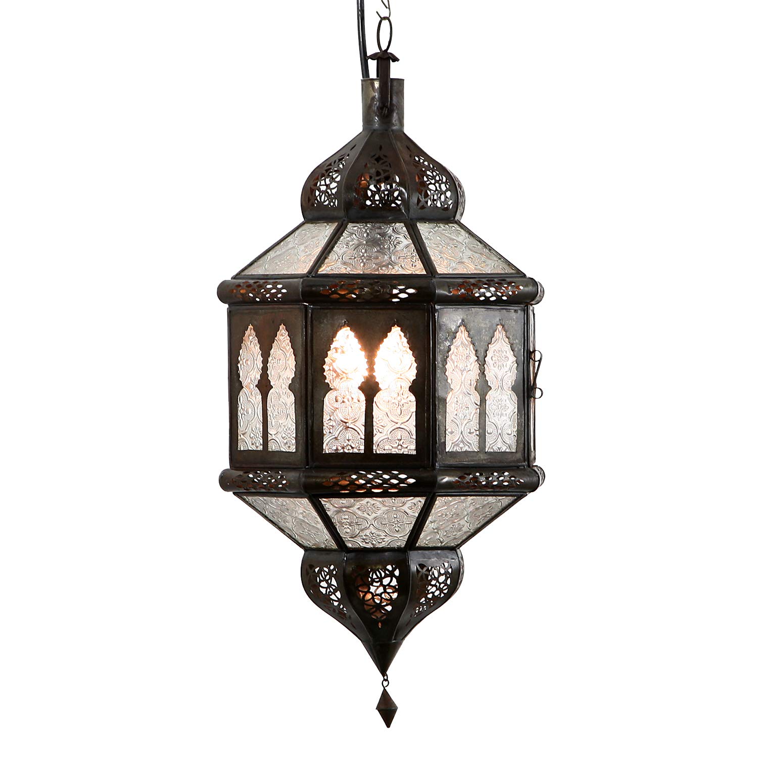 Lampada a sospensione marocchina Lanterna Sala da pranzo Soggiorno Applique Stile Arabo Bianco Trombia Biban L1234