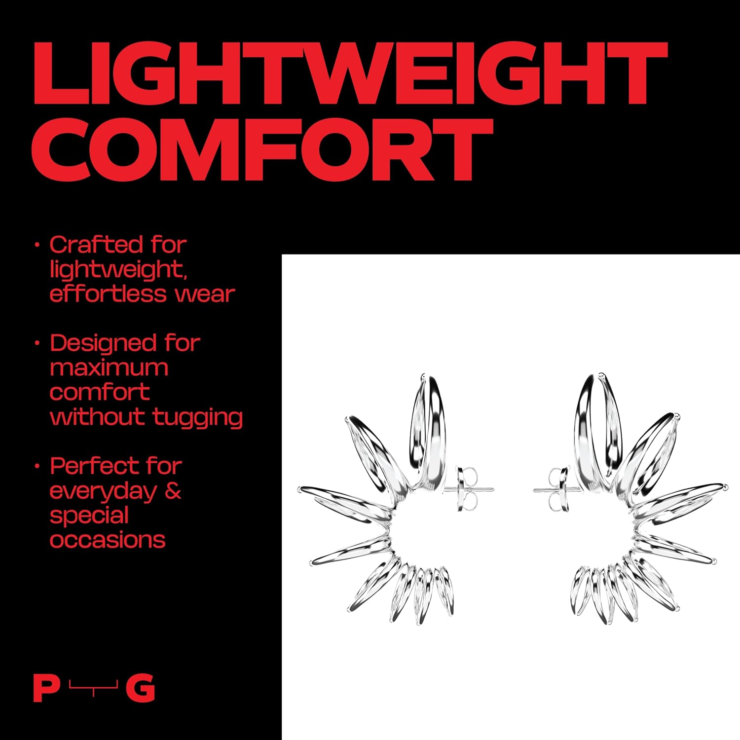 Premium Quality | 22K Gold Plated | Statement Spike Hoop Earrings For Women | 925 Sterling Silver Post | Lightweight & Comfortable | Haute Couture Aesthetics | Pump Up The Gem | US Brand | - Image 5