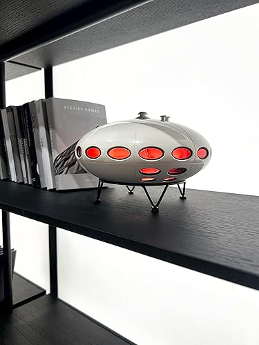 Miniatura 2 de Lámpara de mesa Space Age, LED que cambia de color, 3 modos de luz, recargable por USB, luz ambiental inalámbrica (blanco)