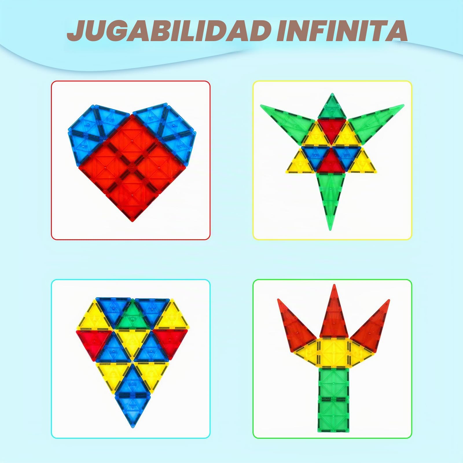 Gemmicc Baldosas Magnéticas, Set Deluxe 136 Piezas para Construcción Magnética, Bloques Magnéticos 3D para Niños y Niñas, Gran Set con 2 Coches