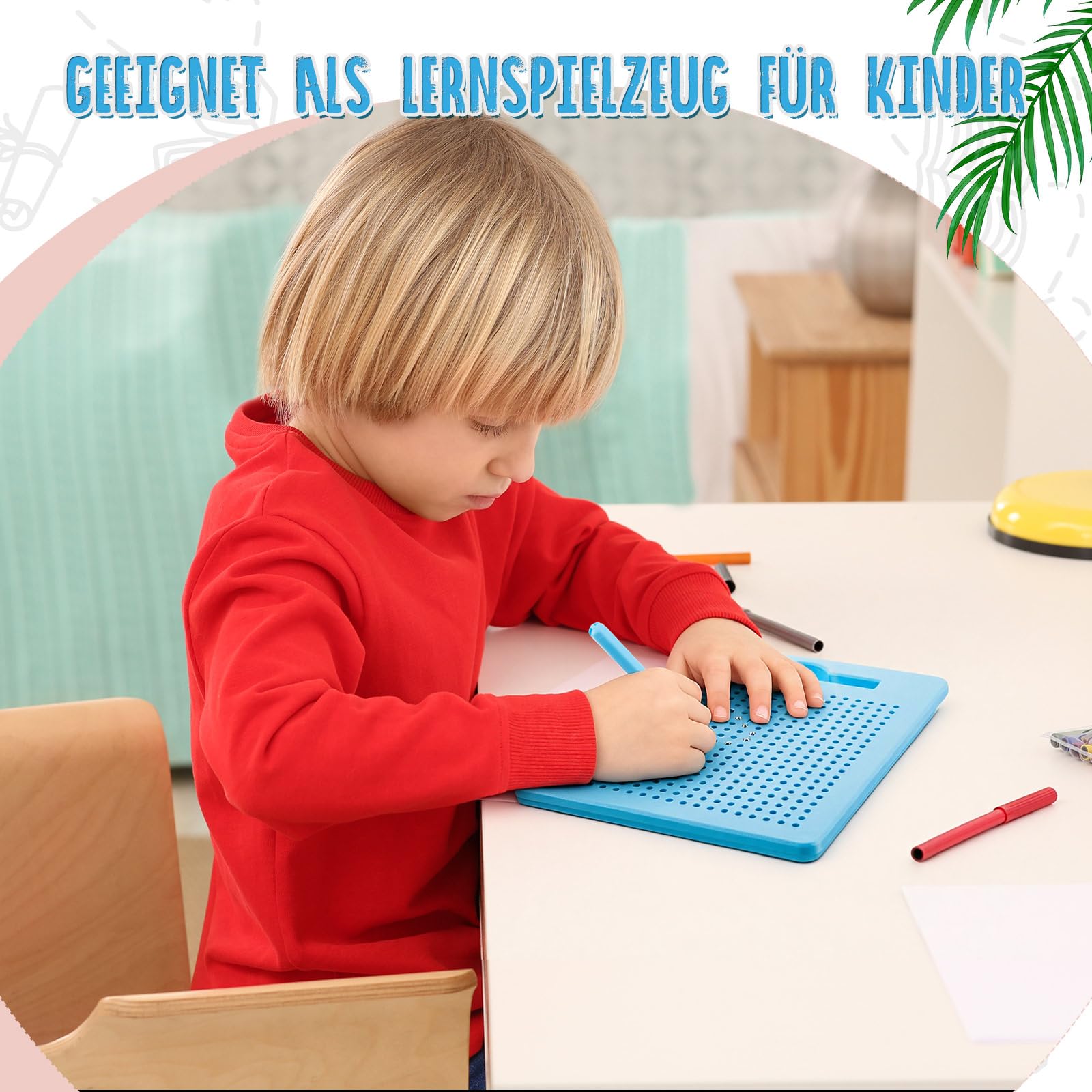 Faccito 2 Tableros de Dibujo Magnéticos para Niños con Bolígrafo Pizarra de Bola de Acero Magnética Pequeña Bloc de Dibujo Magnético Tablero de Escritura Magnética(Rosa, Azul Claro)