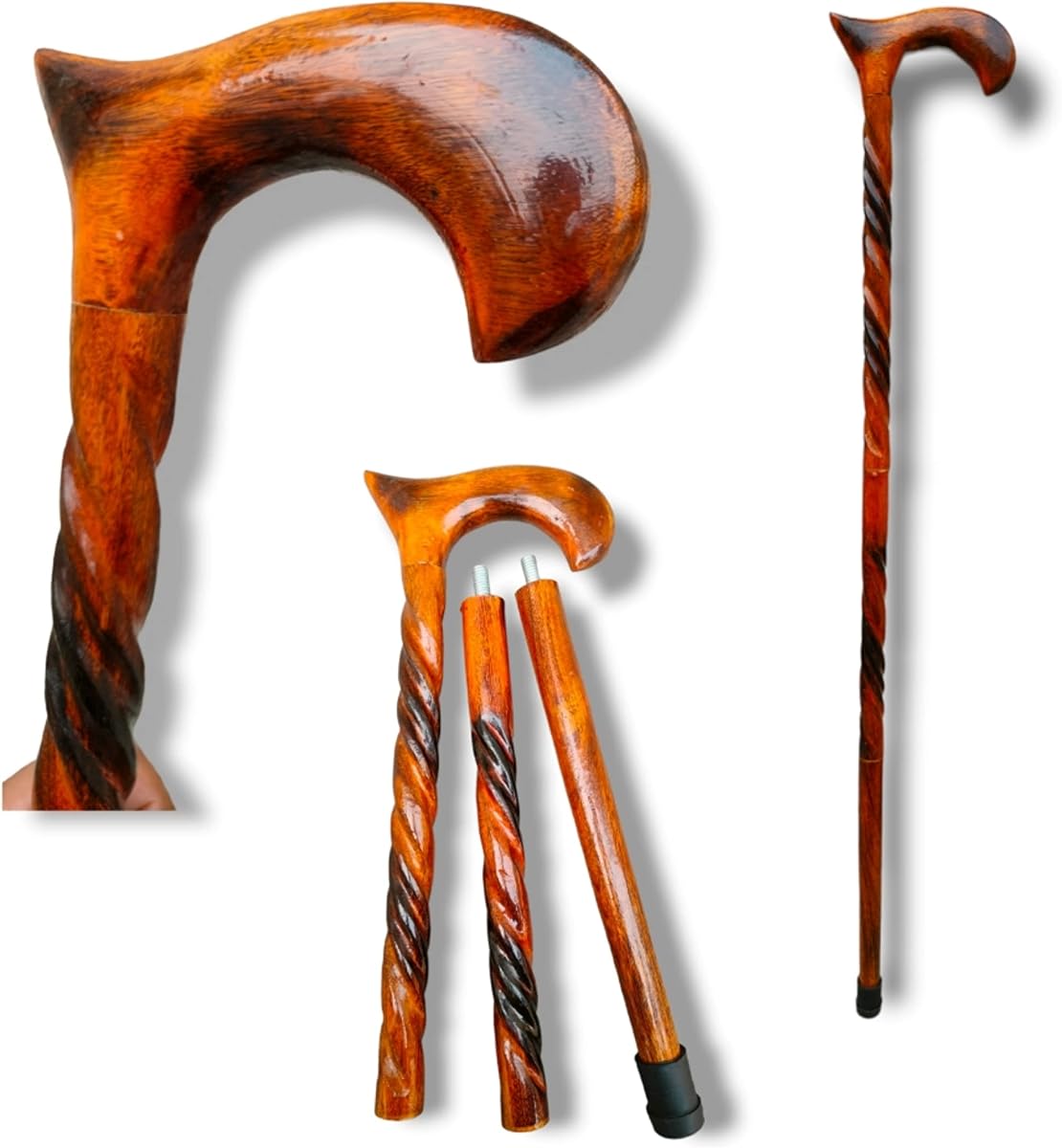 Walking Stick Cane Men Canes Wooden Sticks Handcrafted Best Wood for Mens and Women Senior Fancy Fold able