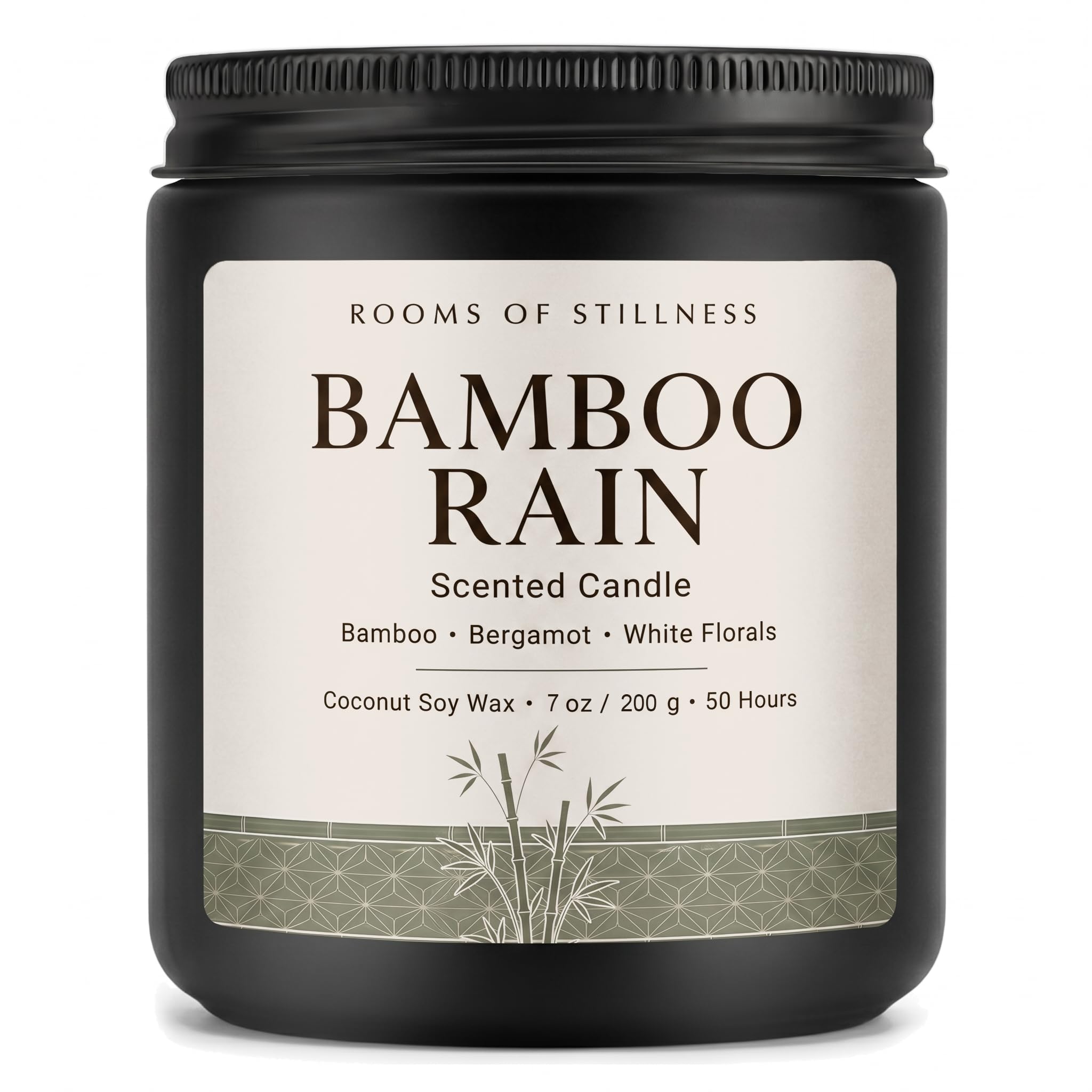 Homsolver 7oz Bamboo Scented Candle, Strong Room-Filling Natural Aroma for Home, Luxurious Coconut Soy Wax Blend Jar Candles, 50H+ Long Lasting Clean Burn, Ideal Small Candle Decor &amp; Gifts for Women