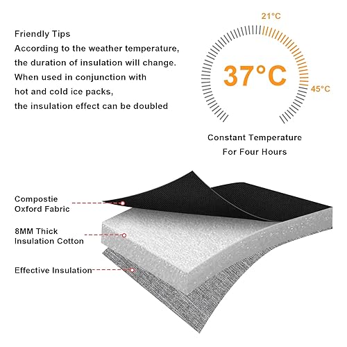 Miniatura 4 de Accmor Bolsa enfriadora de leche materna, bolsas enfriadoras de biberones, bolsas aisladas sobre la marcha, se adapta a 4 botellas grandes de 8