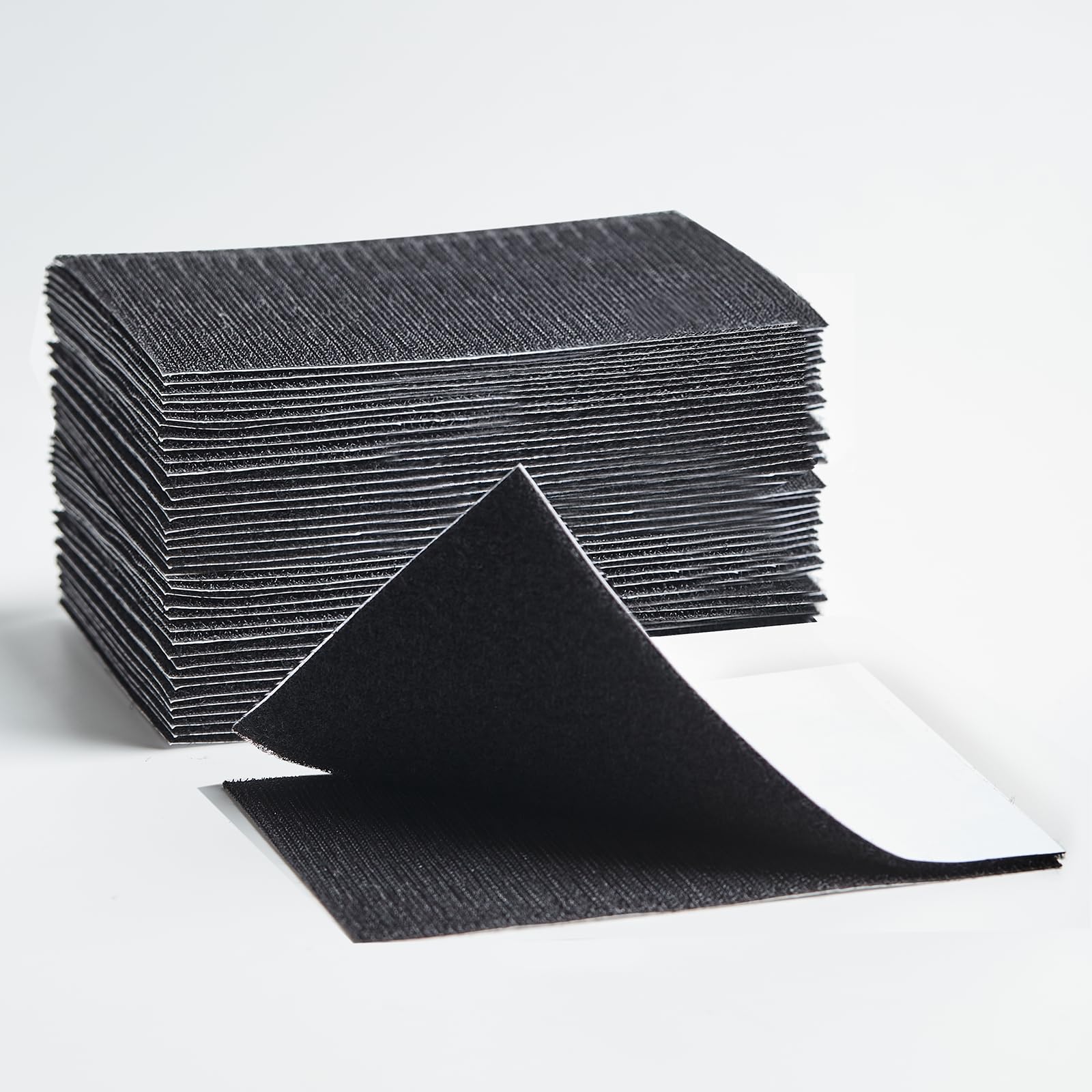 11-Pair 4 x 6 inch Black Hook and Loop Tape, Double-Sided Strips with Sticky Back Heavy Duty, No Need for Holes and Screws, for Indoor and Outdoor use.