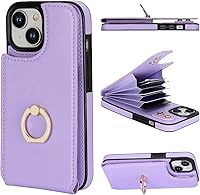 Vista 1 de Folosu Funda compatible con iPhone 15 con soporte para tarjetas, rotación de 360°, soporte de anillo de dedo con función atril, bloqueo RFID, doble