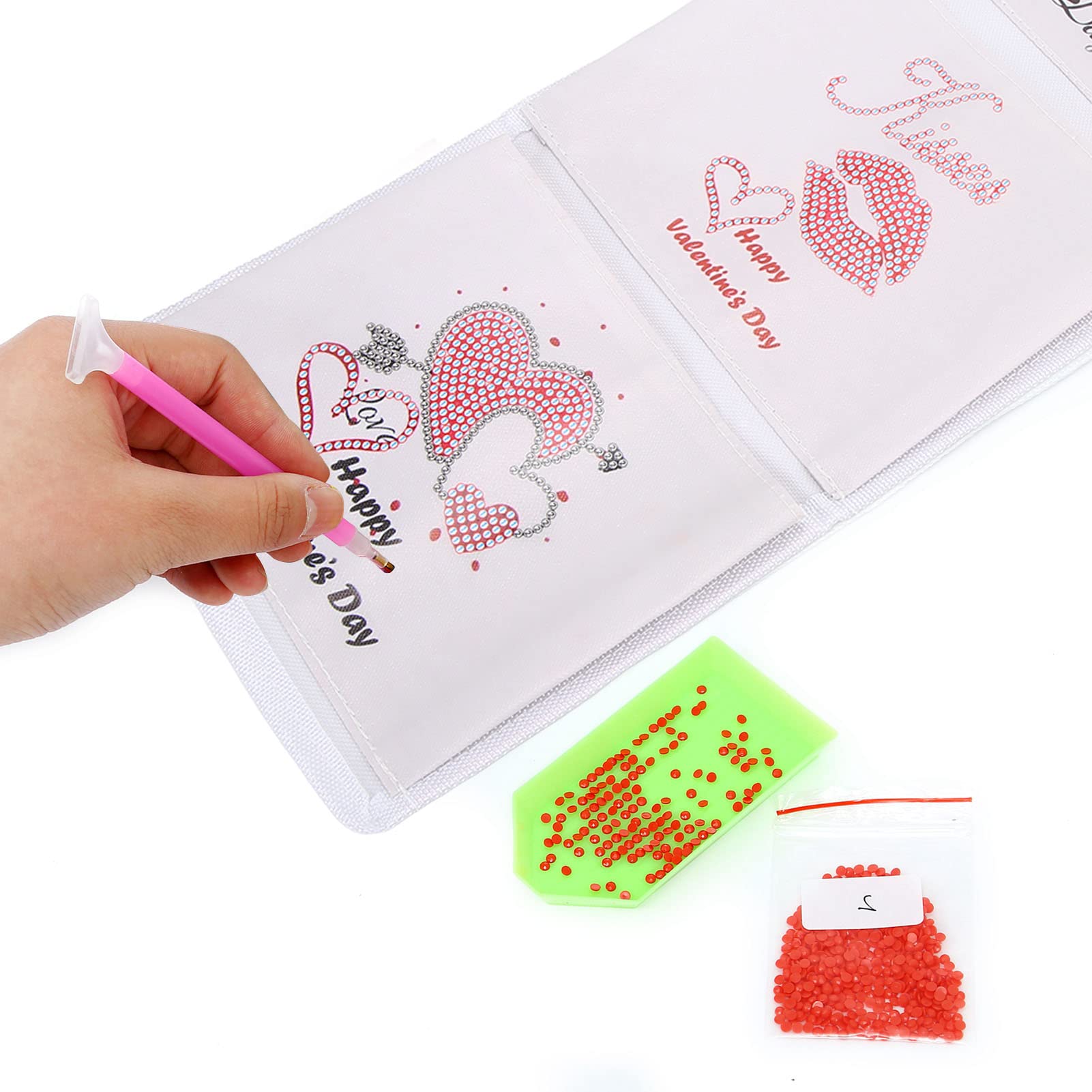 Hanging Storage Bag 3 Pockets Handwork Rhinestone Fabric Washable Folding Organiser for Bedroom Bathroom Office