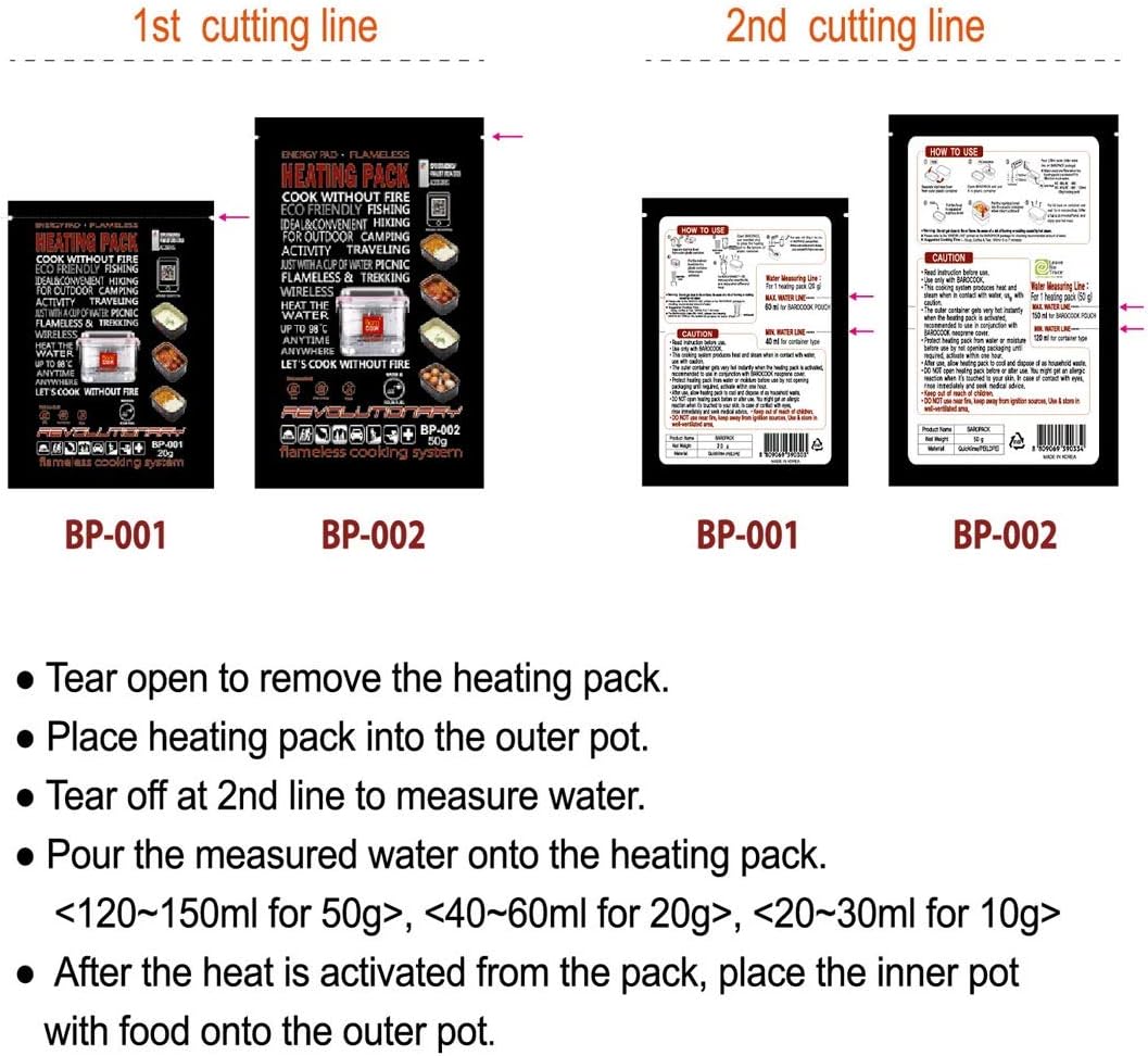 Flameless Cooking System - High Performance MRE Heater & Food Warmer, No Gas/Fire/Electricity Needed, Portable Heating Pouch for Hiking, Fishing, Travel, and Emergency Survival (BC-004A)BAROCOOK TUMBLER 32OZ