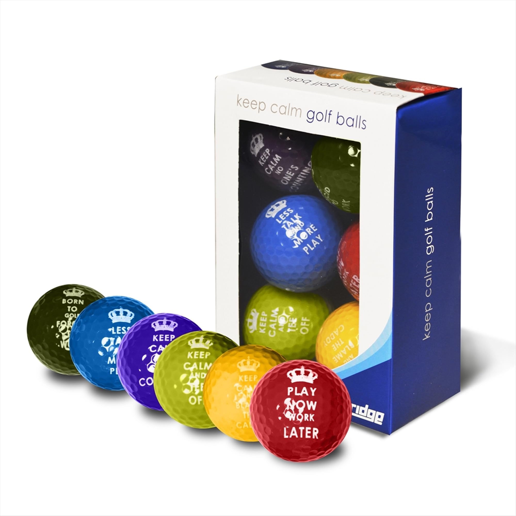 Longridge Keep Calm Novelty Golf Balls (Pack Of 6) - Various,