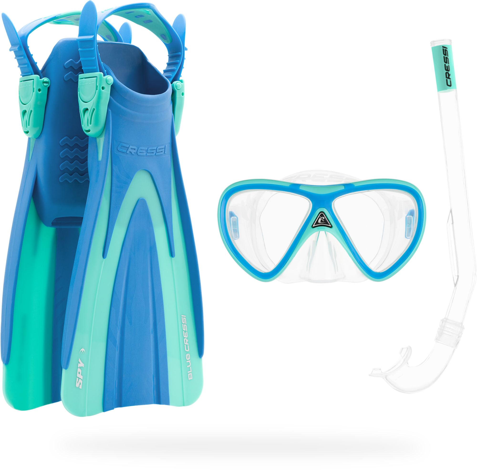 CRESSI Seashell Seekers Set Snorkeling Bambini con Pinne Corte Regolabili, Maschera Subacquea Anti-Fog in Vetro Temperato e Boccaglio Dry Ergonomico per Piscina e Mare, Attrezzatura Snorkeling Bambini