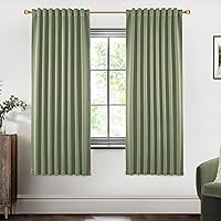 Vista 81 de SHINELAND Cortinas opacas de 102 pulgadas para sala de estar, cortinas opacas con pestaña trasera de 102 pulgadas de largo para dormitorio