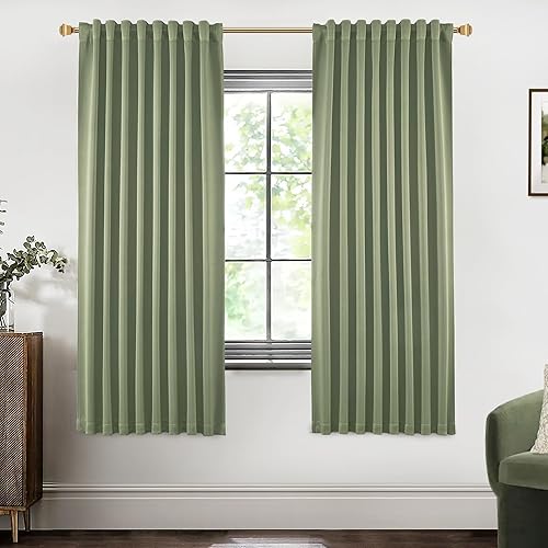 Miniatura 88 de SHINELAND Cortinas opacas de 102 pulgadas para sala de estar, cortinas opacas con pestaña trasera de 102 pulgadas de largo para dormitorio, Crema