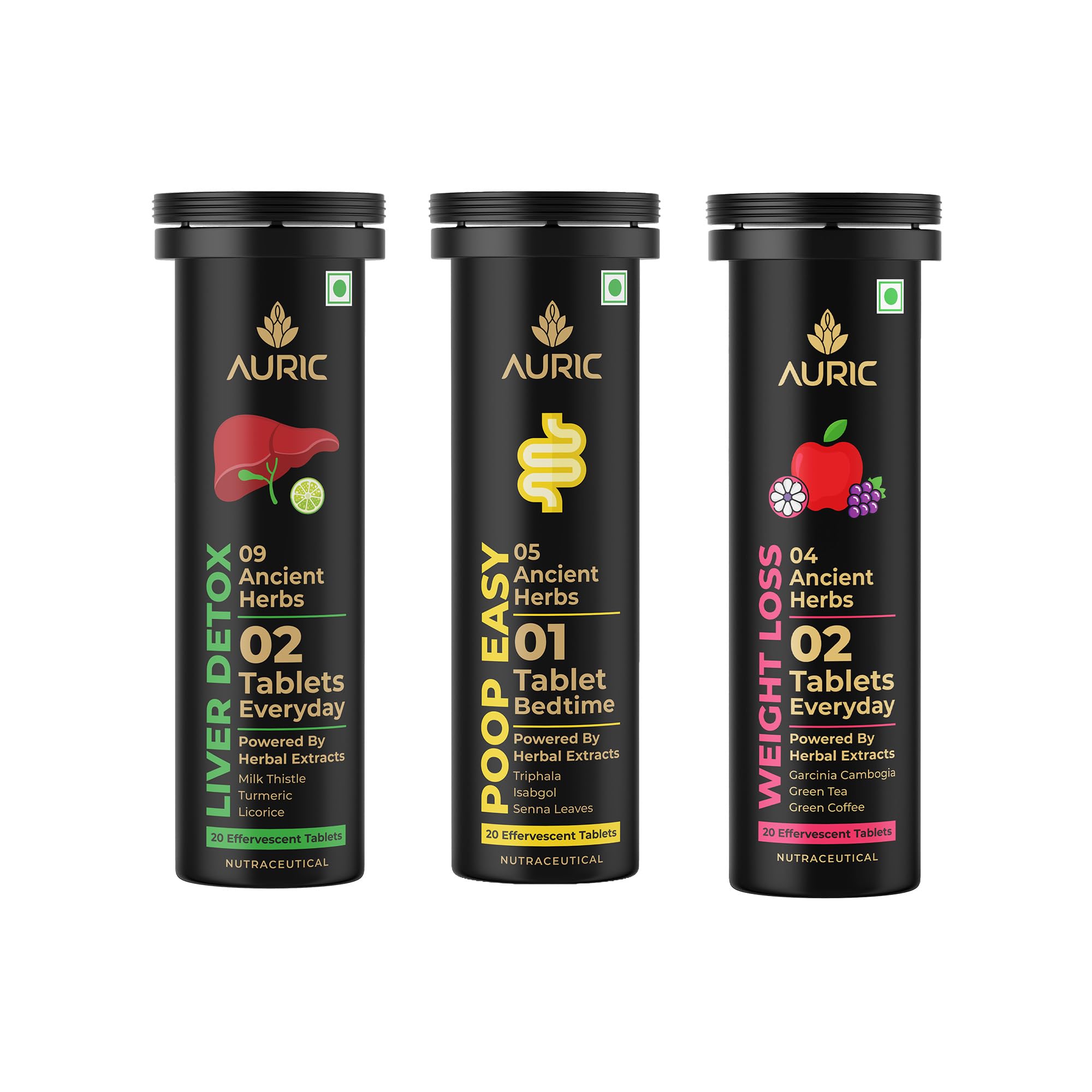 Auric Liver Detox Combo With Poop Easy and Get Slim 20 Tablets Each-picture-16