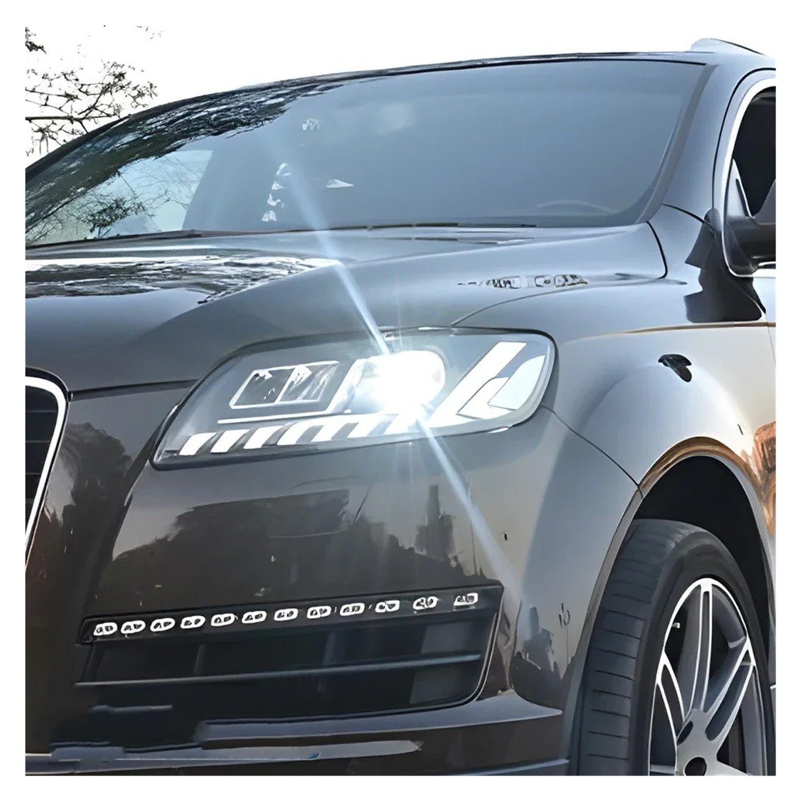 Gruppo Faro Anteriore Per Q7 2006-2015 Fari Anteriori A LED Per Auto Accessori Lenti Di Proiezione Dinamiche Strumenti Di Aggiornamento Fendinebbia(For 06-09 User)