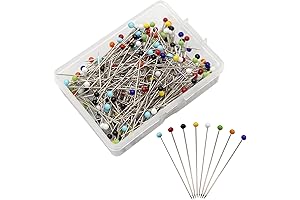 250-Piece Benvo Sewing Pins with Glass Pearl Head Multicolor Ball Head Quilting...