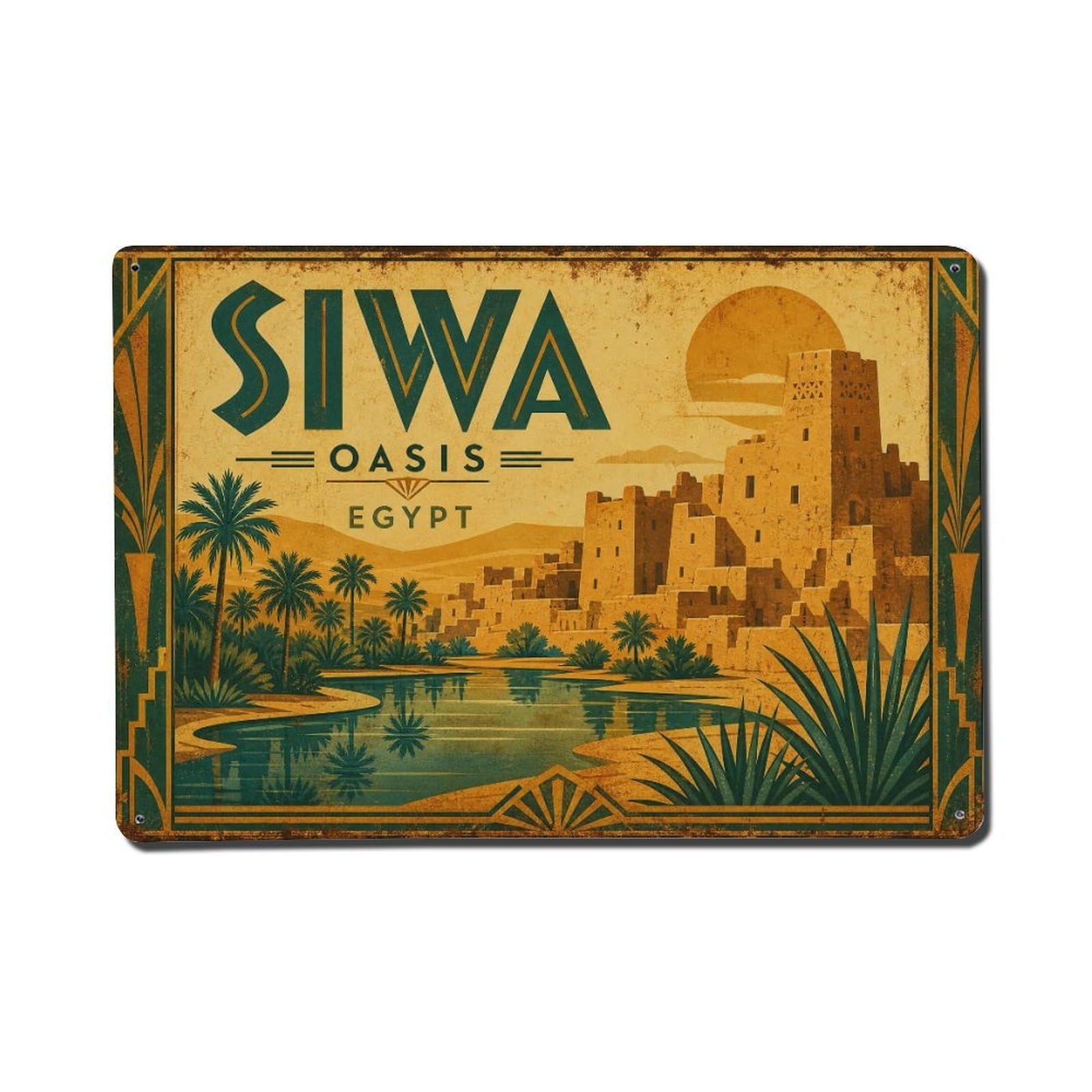 Metal Tin Sign Retro Travel Egypt Siwa