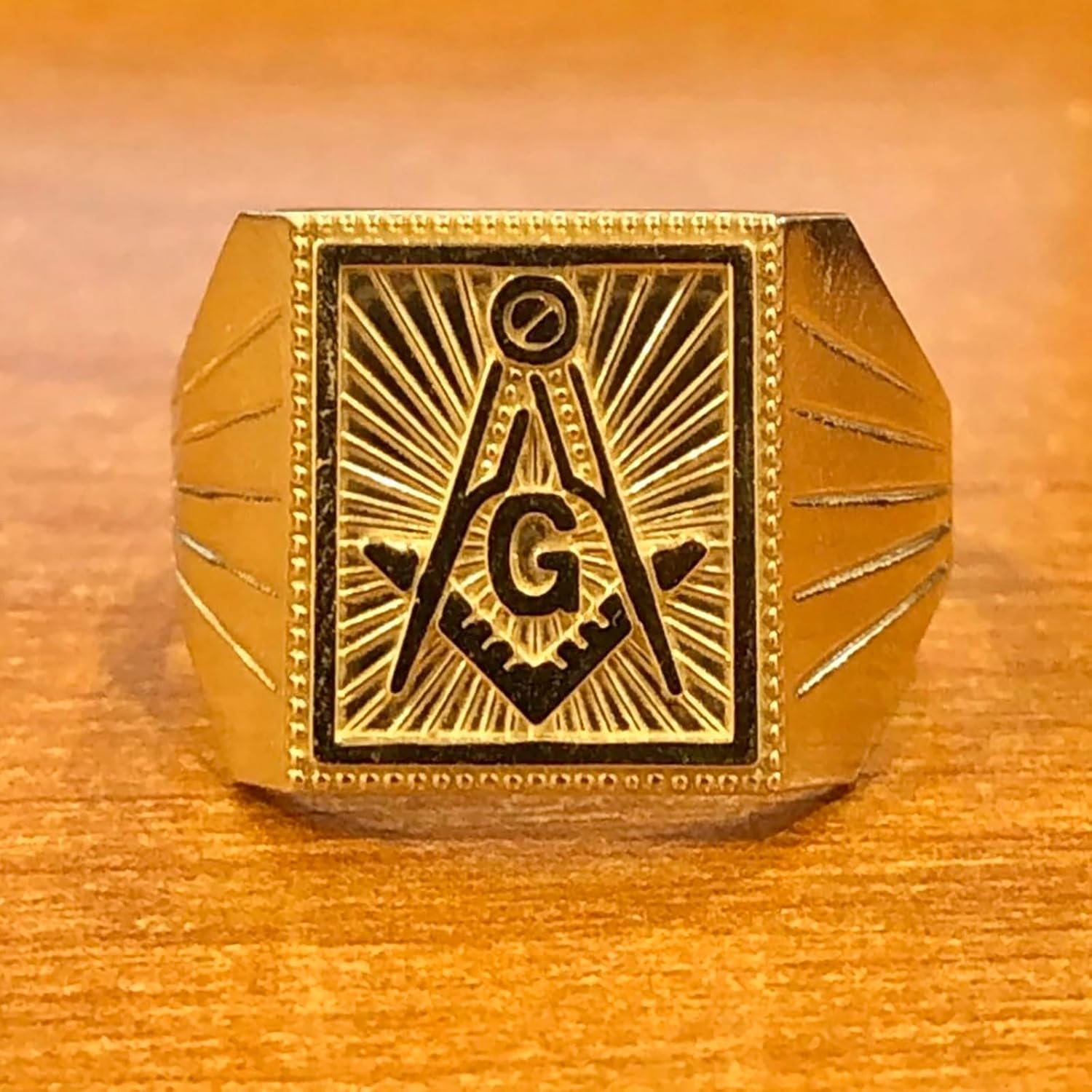 Masonic Rings for Men Silver/10K/14K/ 18K Real Gold Freemason Signet Black Onyx Ring Men's Freemason Gifts Masonic Biker Masonic Master Mason Ring Sizes 4-16 - Image 4