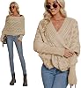 Zcargel Multifunctional Scarf with Sleeves for Women Long Sleeved Knitted Shawl Sweater Shrug Autumn Winter Warm Crochet Wrap