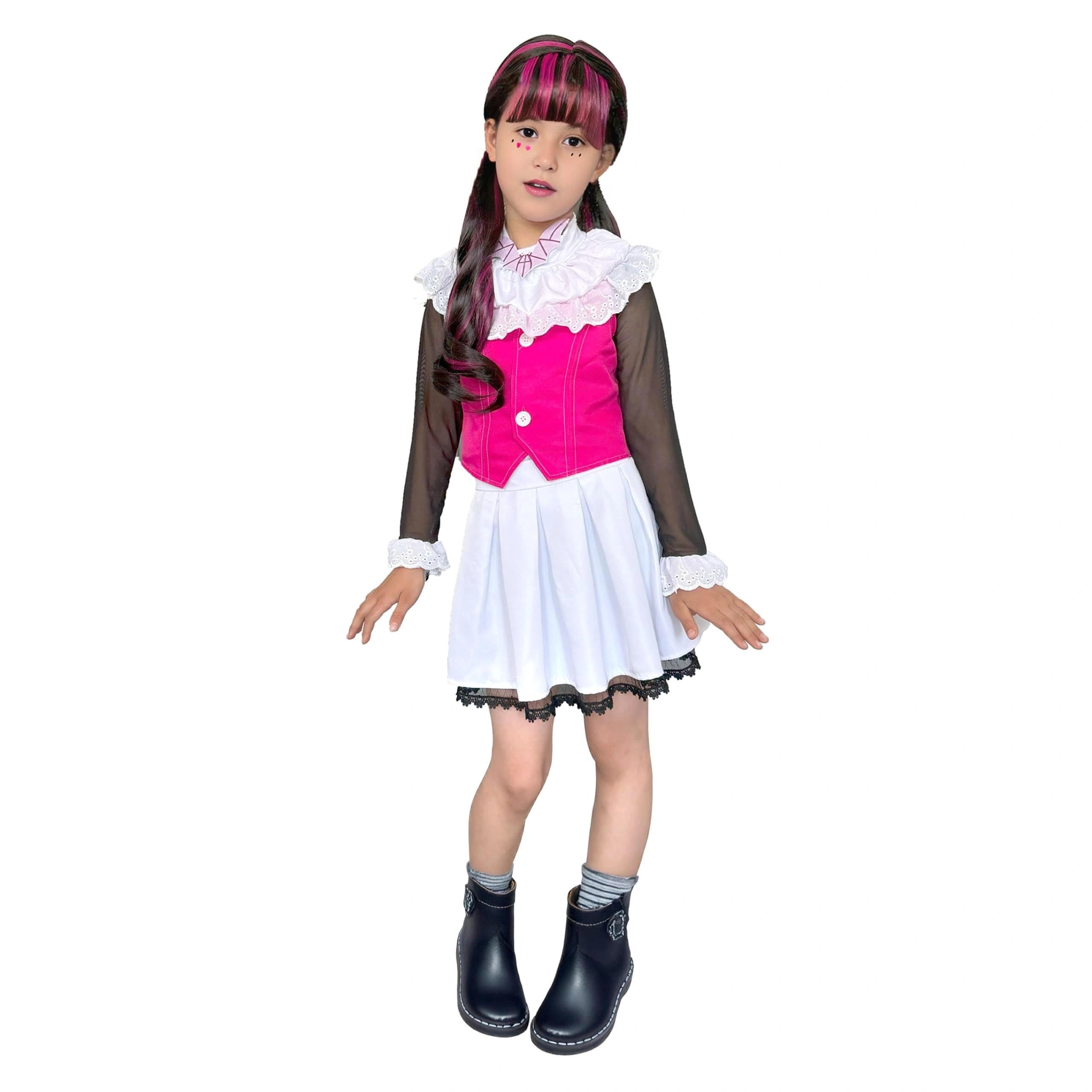 Anime Monster Costume with Top Vest Skirt Halloween Costume Fancy Party Vampire Outfit Set
