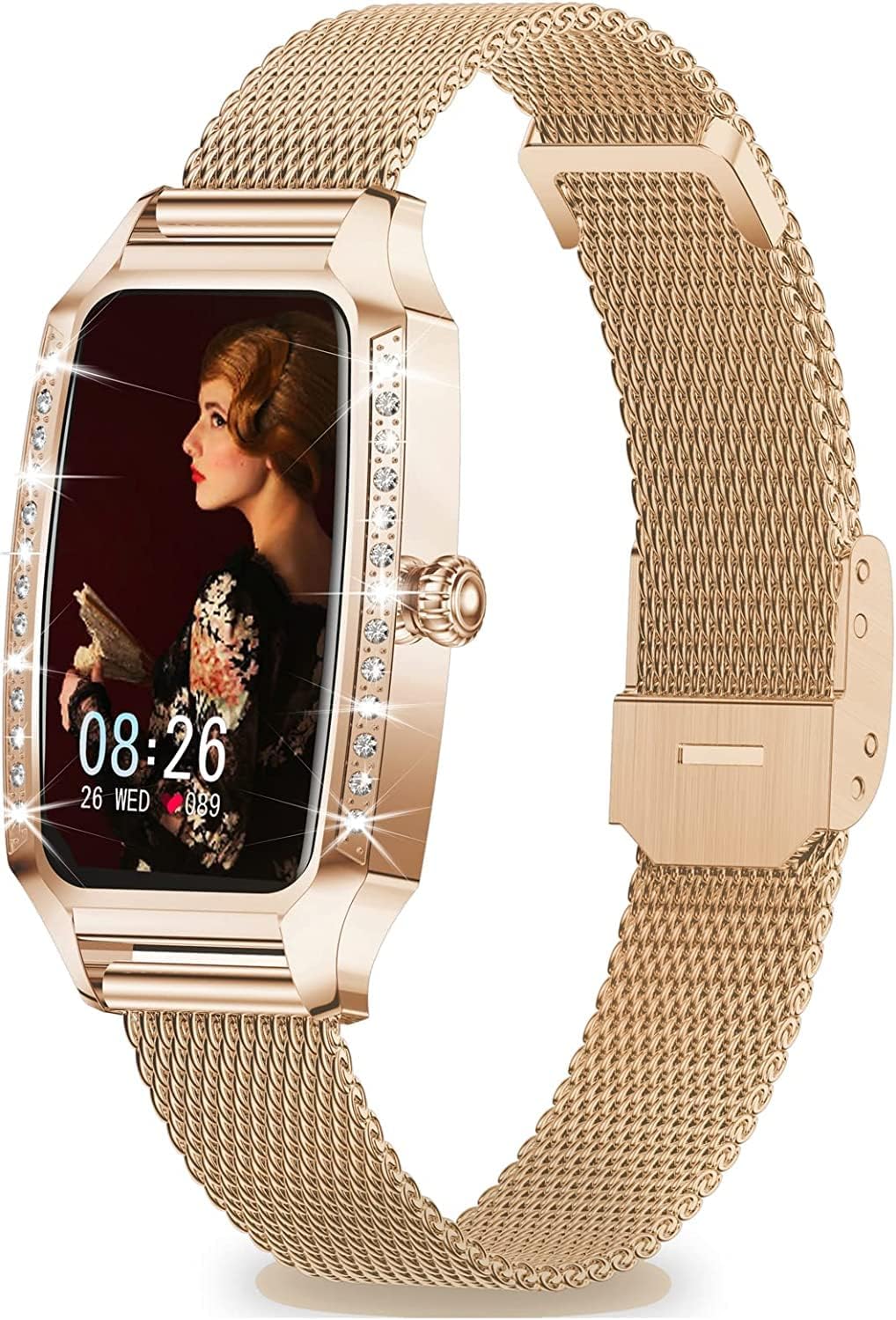 Efolen Smartwatch Donna Orologio Smartwatch Crystal per Donna con Contapassi Notifiche Messaggi Monitoraggio del Sonno Smart Watch Impermeabile IP68 per Android iOS Efolen Smartwatch Donna Orologio Smartwatch Crystal per Donna con Contapassi Notifiche Messaggi Monitoraggio del Sonno Smart Watch Impermeabile IP68 per Android iOS