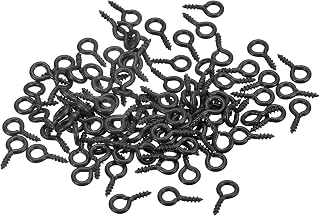 uxcell 300Pcs Small Screw Eye Pins Hooks Mini Eyelets Screws Threaded, 5x10x1.2mm Self Tapping Screw for Jewelry Making Findings DIY Crafts, Black